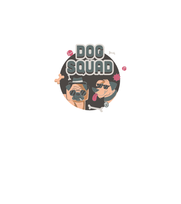 Dog squad model alb pe tricou