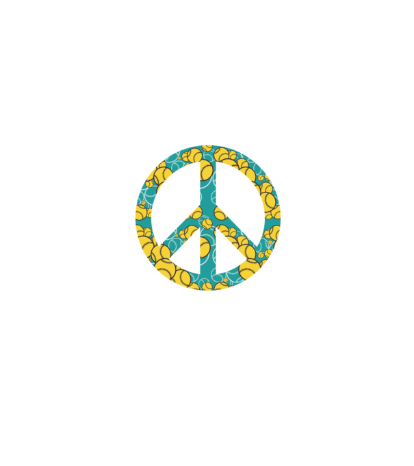 Simbol Baseball Peace model negru pe tricou