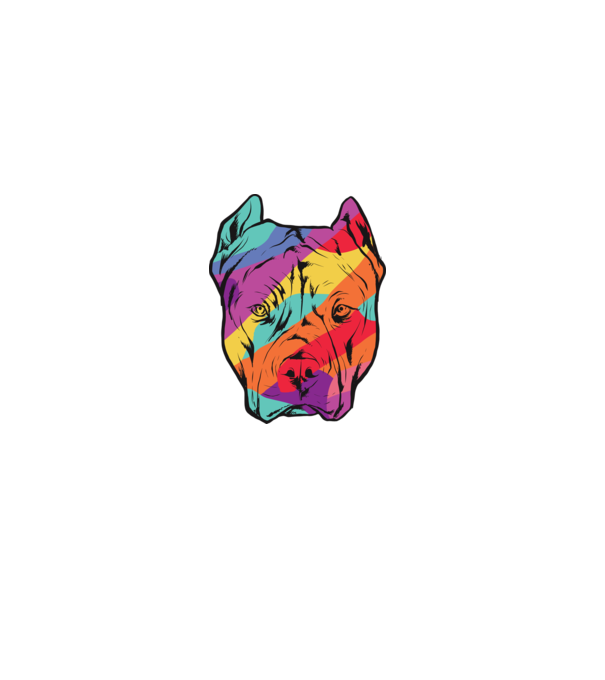 Cap colorat Pitbull model alb pe tricou