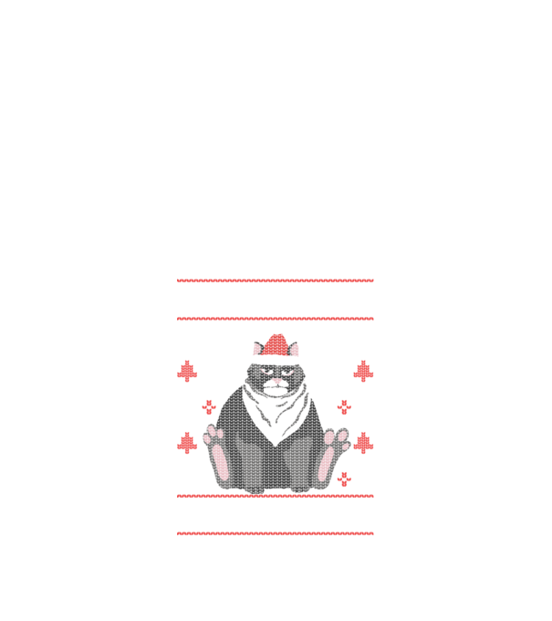 Tricou cu pisică pulovăr urât model negru pe tricou
