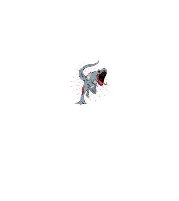 T-rex Zombie model alb pe tricou
