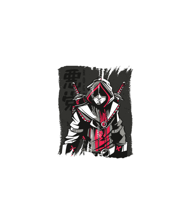 Războinic Anime model alb pe tricou