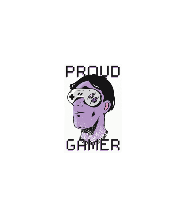 Ochelarii VR Proud Gamer model negru pe tricou
