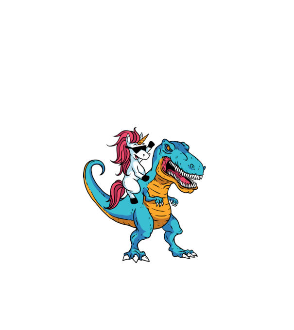 Unicorn cu dinozaur tricou amuzant model negru pe tricou