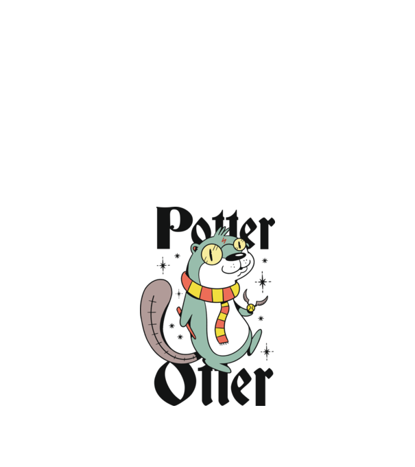 Potter Otter Vidra model alb pe tricou