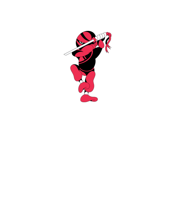 Ninja model alb pe tricou