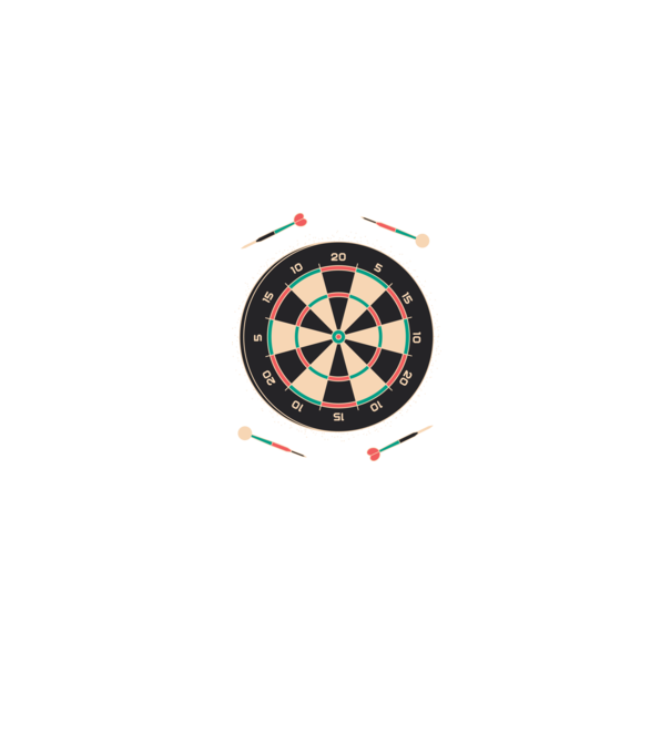 Tablă Darts model negru pe tricou