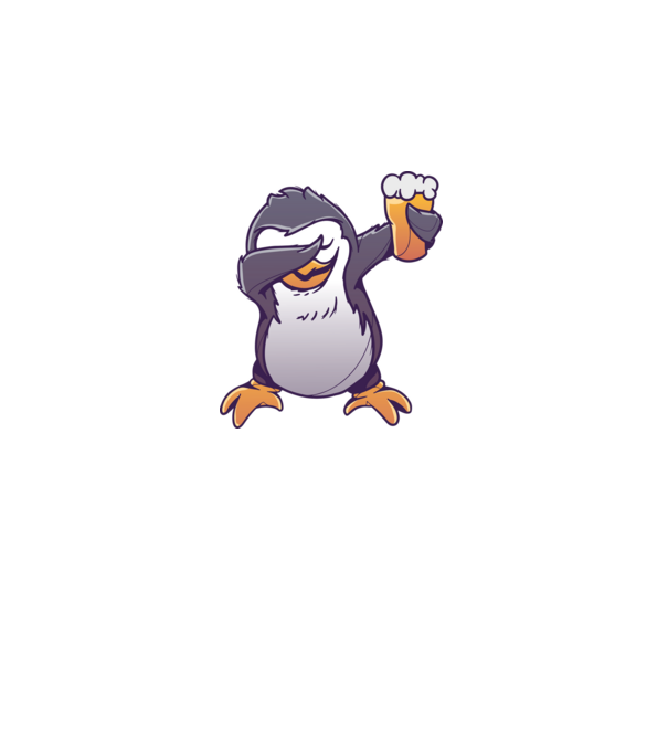 Pinguin cu Bere DAB model gri pe tricou