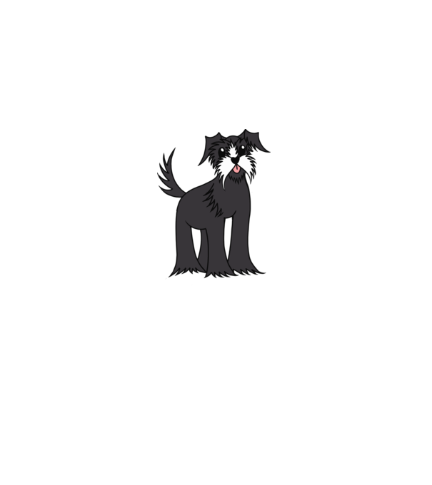 Desen Schnauzer model gri pe tricou