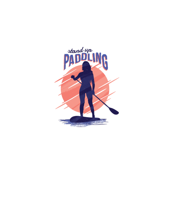 Tricou SUP Stand Up Paddle model alb pe tricou