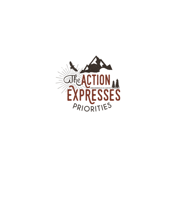 The action expresses priorities model alb pe tricou