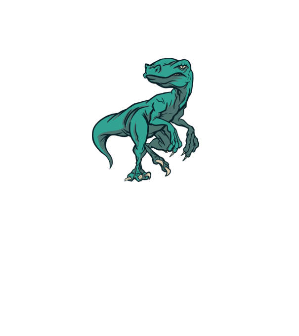 Dinozaur Raptor model alb pe tricou