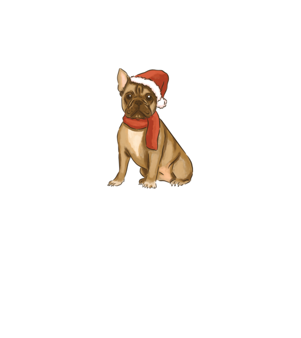Bulldog francez de Crăciun model alb pe tricou