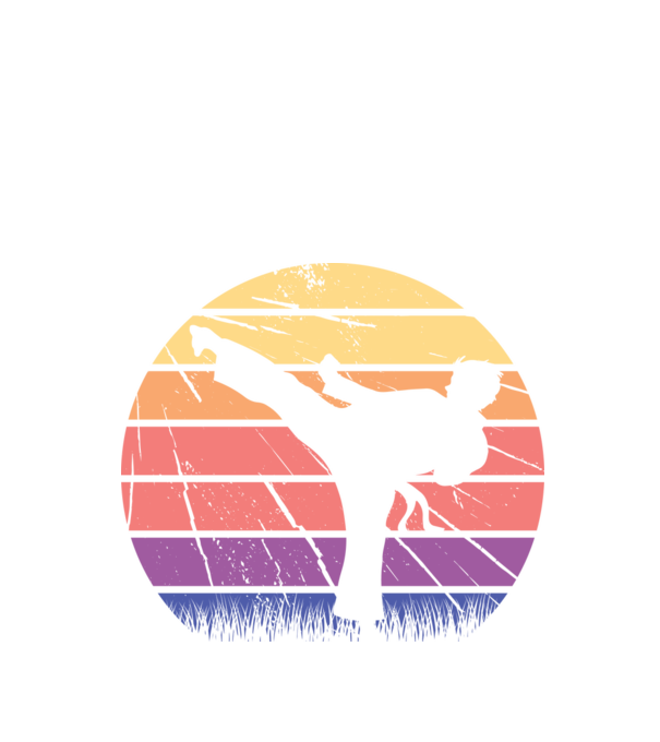 Karate Retro model negru pe tricou