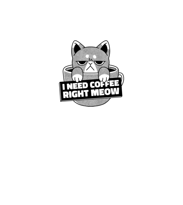 I need Coffee Right Meow model gri pe tricou