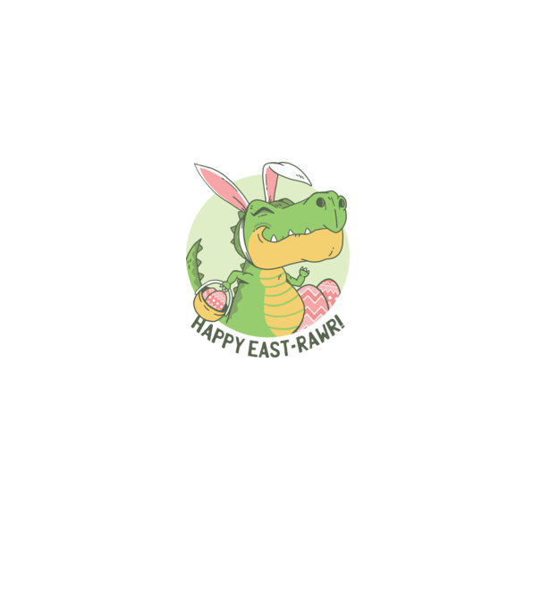 Paște Fericit tricou cu dinozaur model alb pe tricou