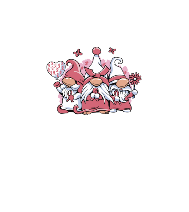 Pink christmas Gnomes model alb pe tricou