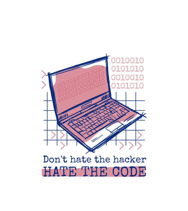 Nu urî hackerul, urăște codul model alb pe tricou