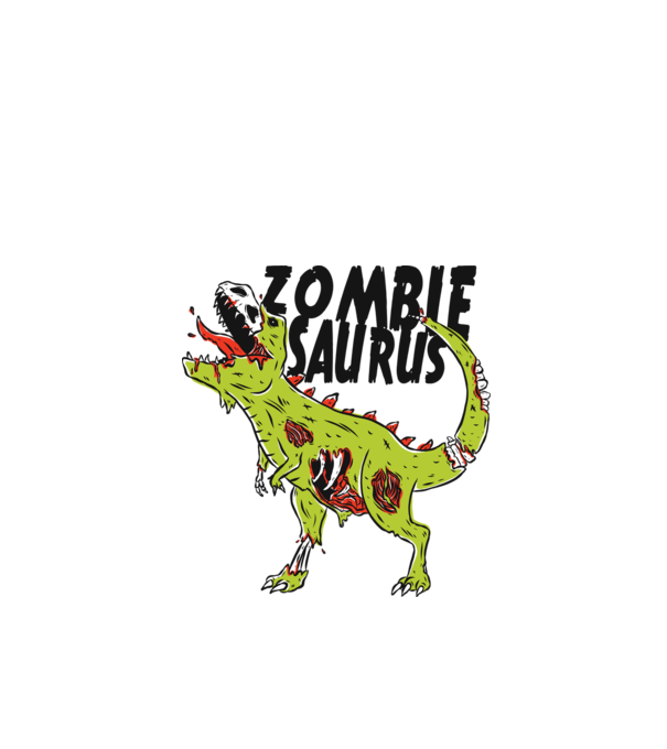 Zombiesaurus - Dinozaur Zombie model alb pe tricou