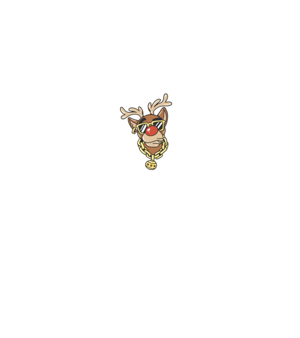 Gangster Reindeer model alb pe tricou