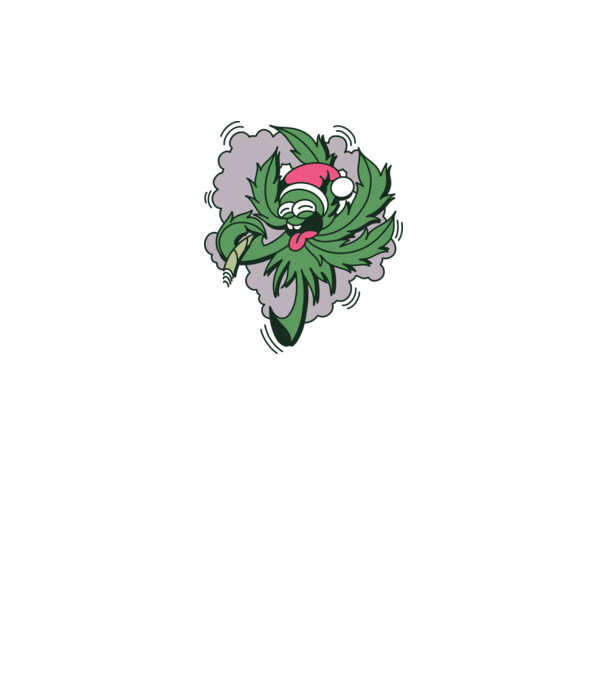 Marijuana Santa model negru pe tricou