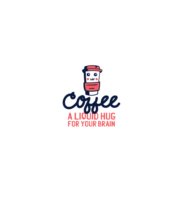 Cafea - o îmbrățișare lichidă pentru creier model alb/roșu pe tricou