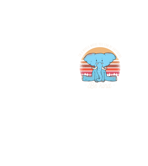 In a world where you can be anything be kind tricou elefant model galben neon pe tricou