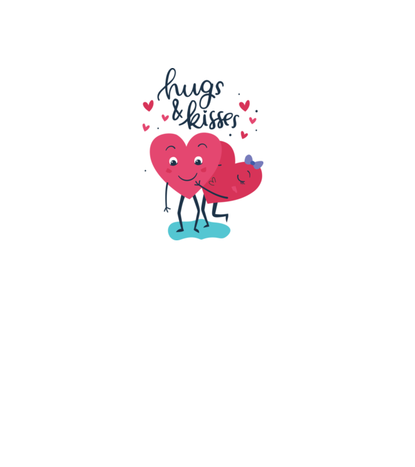 'Hugs and Kisses Tricou drăguț pentru Valentine''s Day' model roz deschis pe tricou