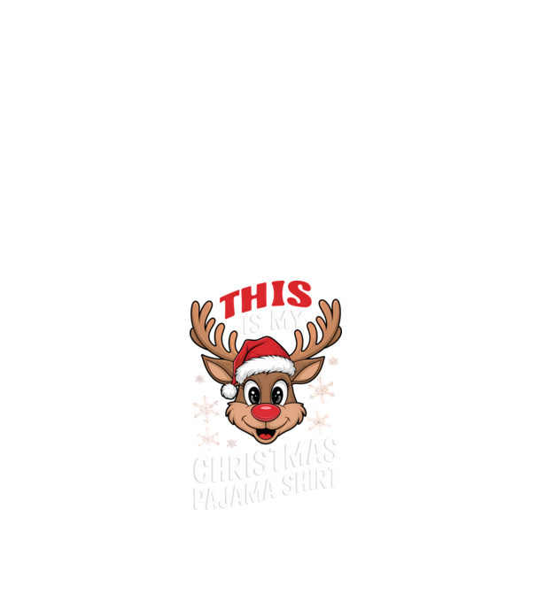 Christmas Pajama Reindeer Negru model alb pe tricou