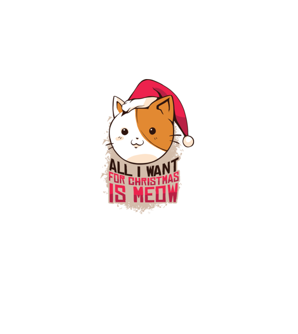 All I want for christmas is MEOW tricou cu pisică model negru pe tricou