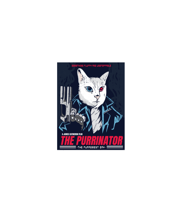 The Purrinator Pisică model turcoaz pe tricou