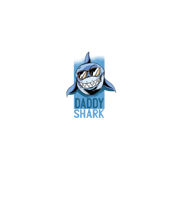 Daddy Shark tricou pentru tata model albastru jeanși pe tricou