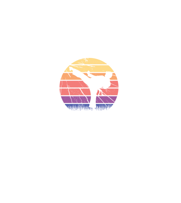 Karate Retro model negru pe tricou