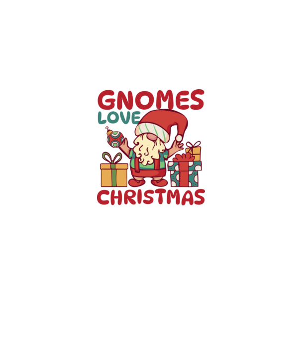 Gnomes LOVE Christmas model alb/roșu pe tricou