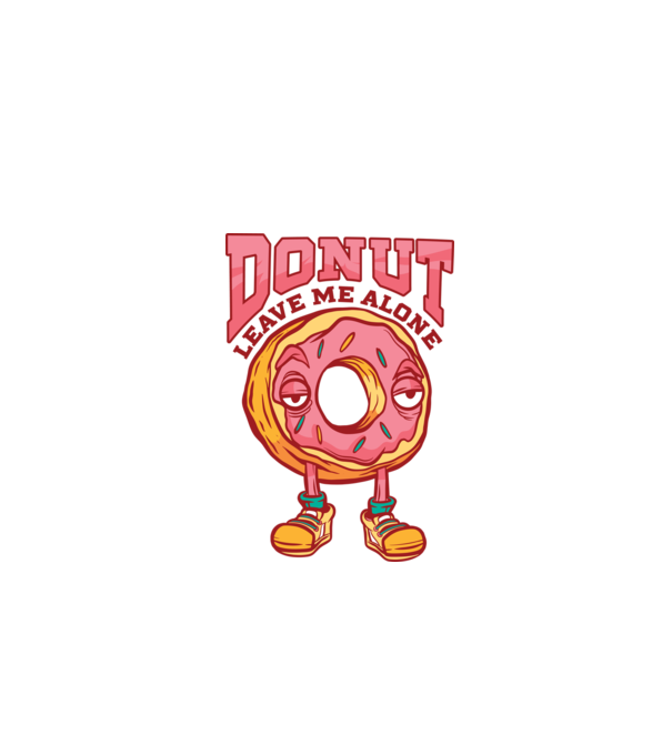 Donut leave me alone model alb pe tricou