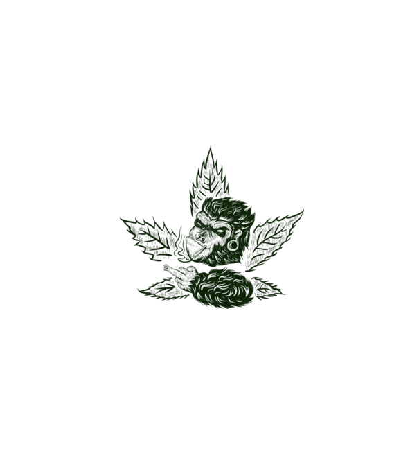 GORILĂ cannabis model alb pe tricou