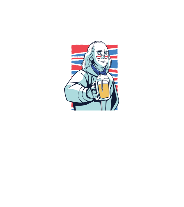 Benjamin Franklin Beer model gri pe tricou