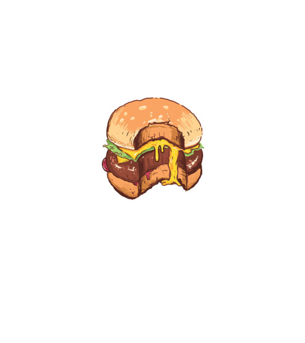 Hamburger model albastru regal pe tricou