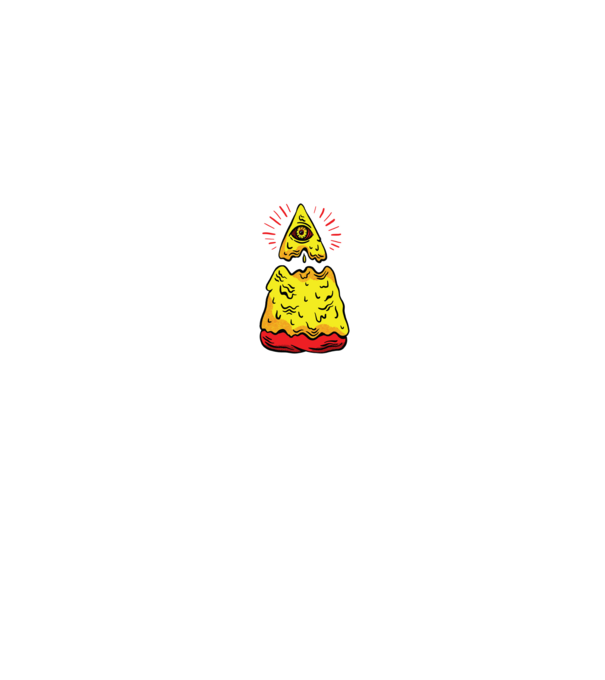 Illuminati Pizza model negru pe tricou