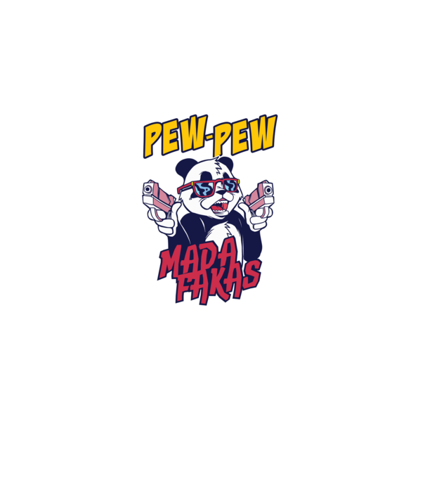 Pew Pew Pew Madafakas Panda model albastru deschis pe tricou