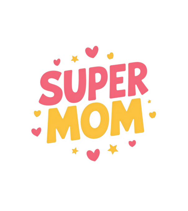 Super Mom Negru model alb pe tricou