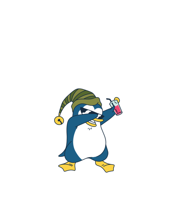 Pinguin DAB model negru pe tricou