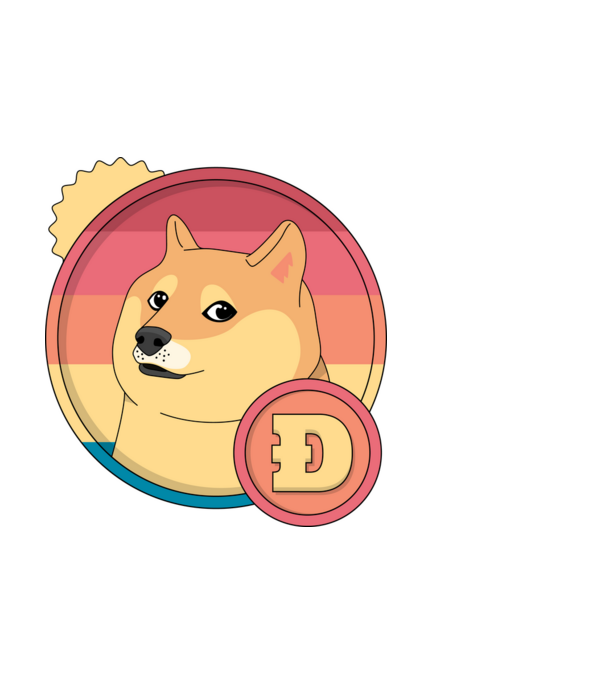 Doge Coin model alb pe tricou