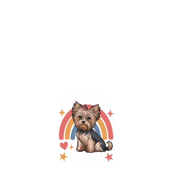 Yorkie Mom Negru model alb pe tricou