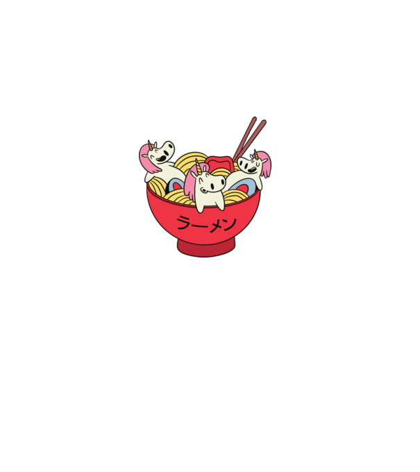 Unicorn Ramen model nisipiu pe tricou