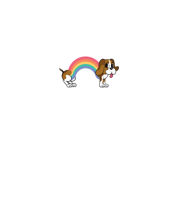 Beagle curcubeu model roz deschis pe tricou