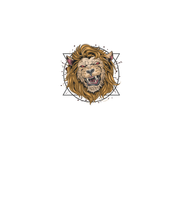 angry lion model negru pe tricou