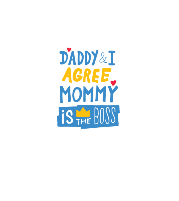Mama e șefa model alb pe tricou