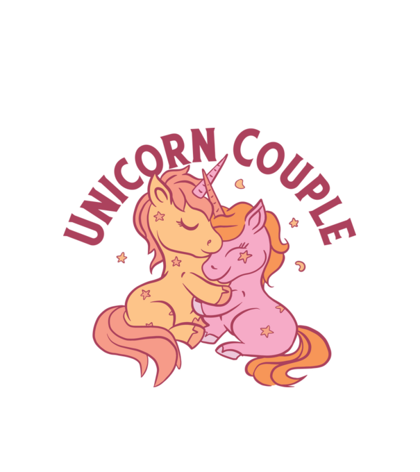 Pereche Unicorn model alb pe tricou