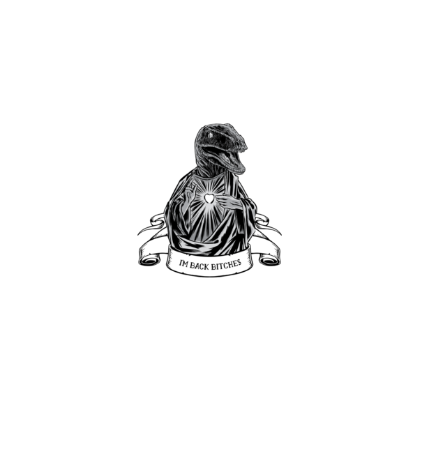 Iisus Raptor Dinozaur model albastru regal pe tricou